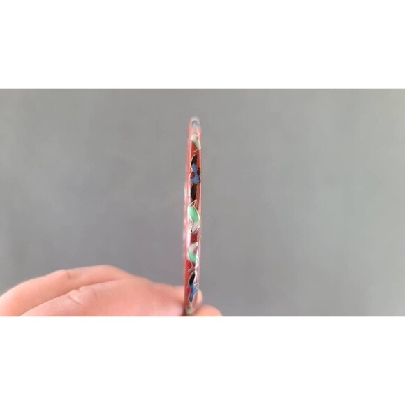 Desert Red Cloisonne Enamel Bangle - Picture 8 of 10